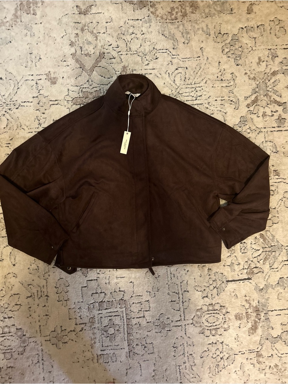 Woman’s  Dark Brown Suede Zip-Front Jacket